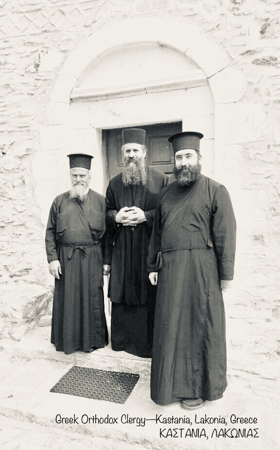 Greek Orthodox Priests-Kastania, Lakonia, Greece